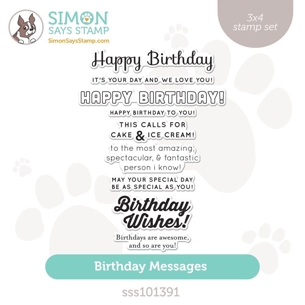 Simon Says Clear Stamps BIRTHDAY MESSAGES SSS101391